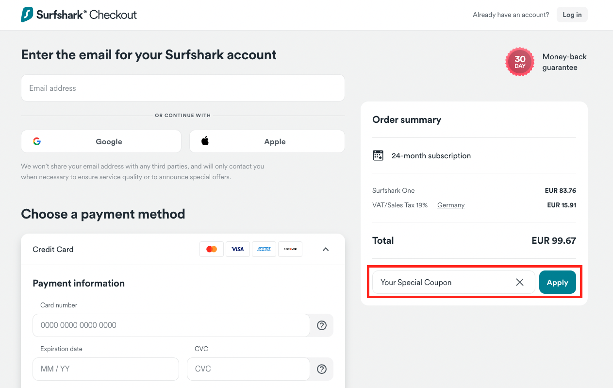 How to use a coupon code – Surfshark Customer Support