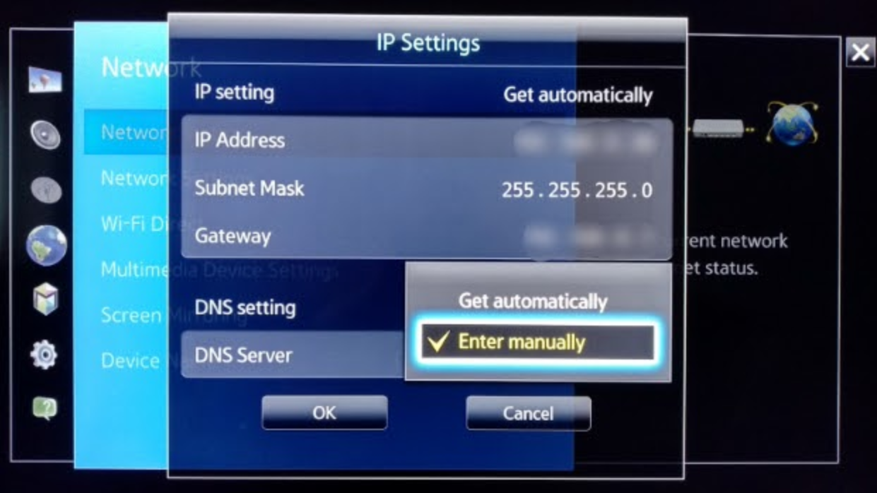 adguard dns samsung tv