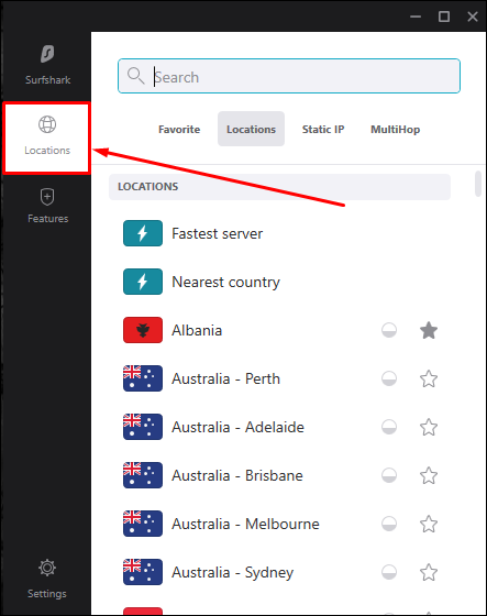 surfshark vpn server locations