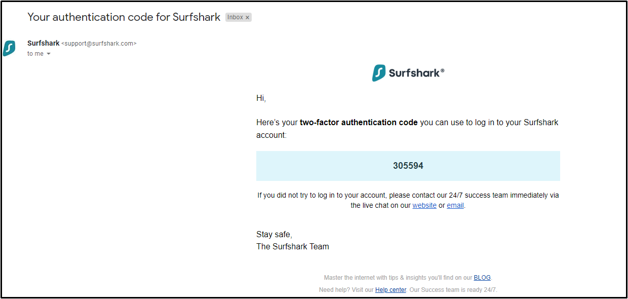 surfshark login